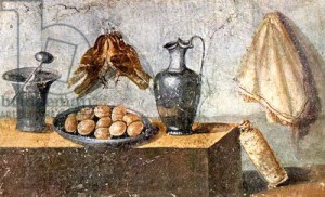 Roman food board mural